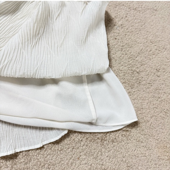 Tory Burch Dress Ivory Belted Long Sleeve Black Piping Detail Shirt Dress Sz 8 - Picture 10 of 14